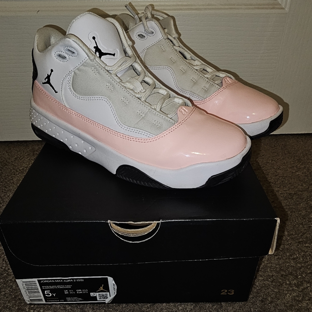 Air Jordan Pink and White Sneakers